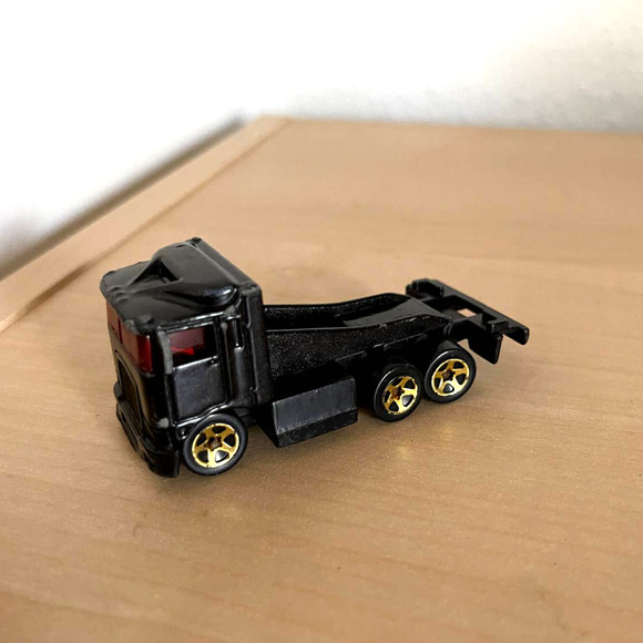 Hot Wheels Semi Cab Truck 1991 Black Vintage Big Rig Mattel 1:64 Diecast Used - Picture 9 of 12